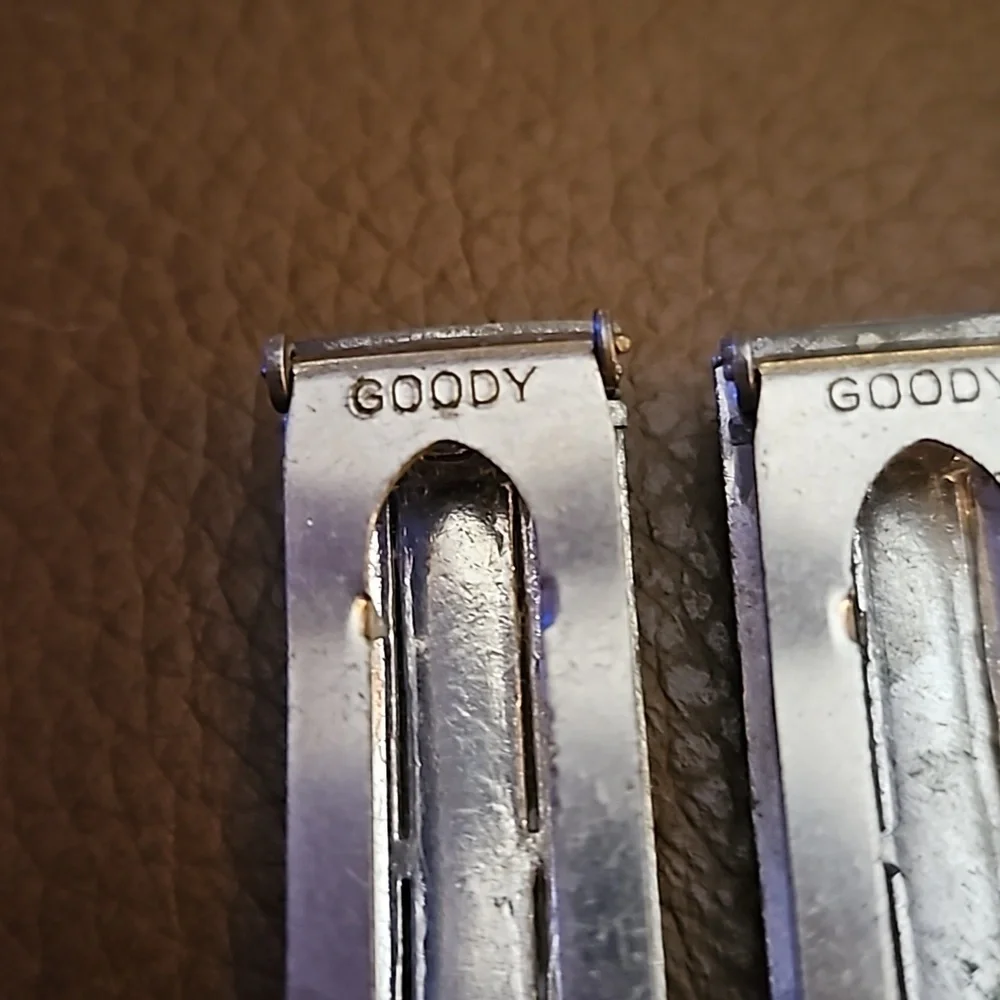 VTG GOODY 1940s Art Deco Style Rhinestone Dress Clips
